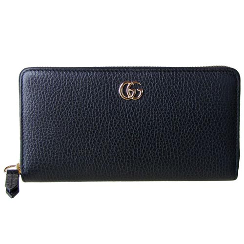 グッチ GUCCI レディース 長財布 ラウンドファスナー プチ マーモント ダラーカーフ ブラック 456117 CAO0G 1000