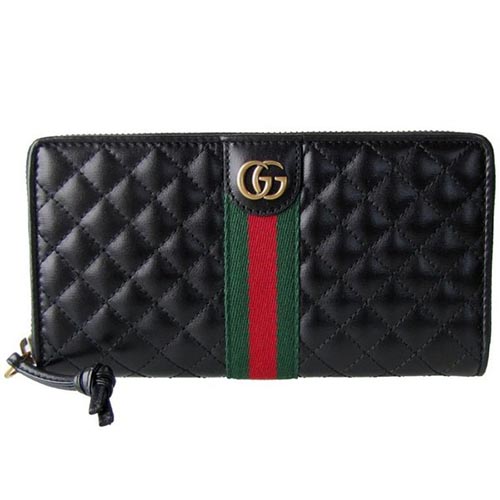 グッチ GUCCI 長財布 ラウンドファスナー キルティングレザー ダブルG ブラック 536450 0YKBT 1060