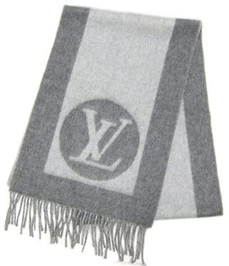 ルイヴィトン LOUIS VUITTON M74205 マフラー エシャルプ・カーディフ グリ グレーxライトグレー