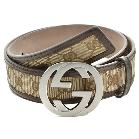 グッチベルト GUCCI インターロッキング G バックル キャンバス レザー ベージュ 114984 F40IR 9643