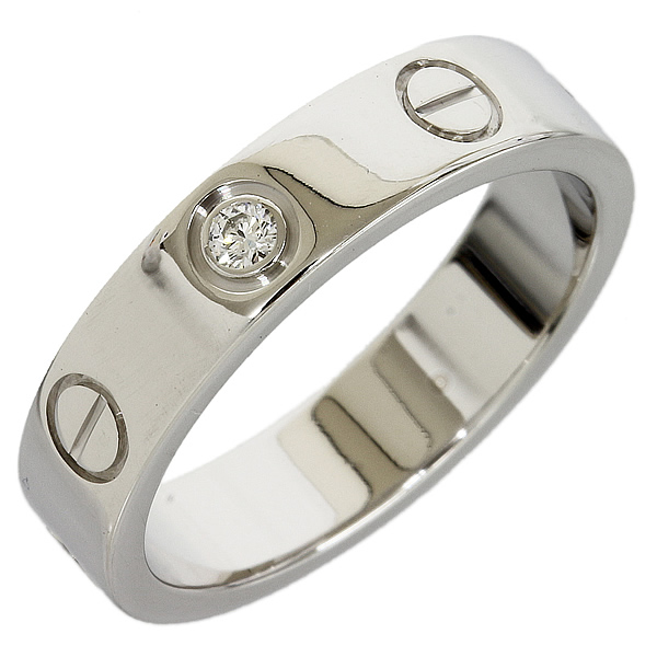 カルティエ Cartier 1P ダイヤ ミニラブ リング K18WG B608985