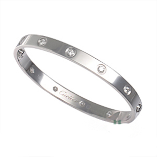 カルティエブレスレット K18WG ダイヤ10P 0.96ct /フルダイヤ ラブブレス バングル B60109 