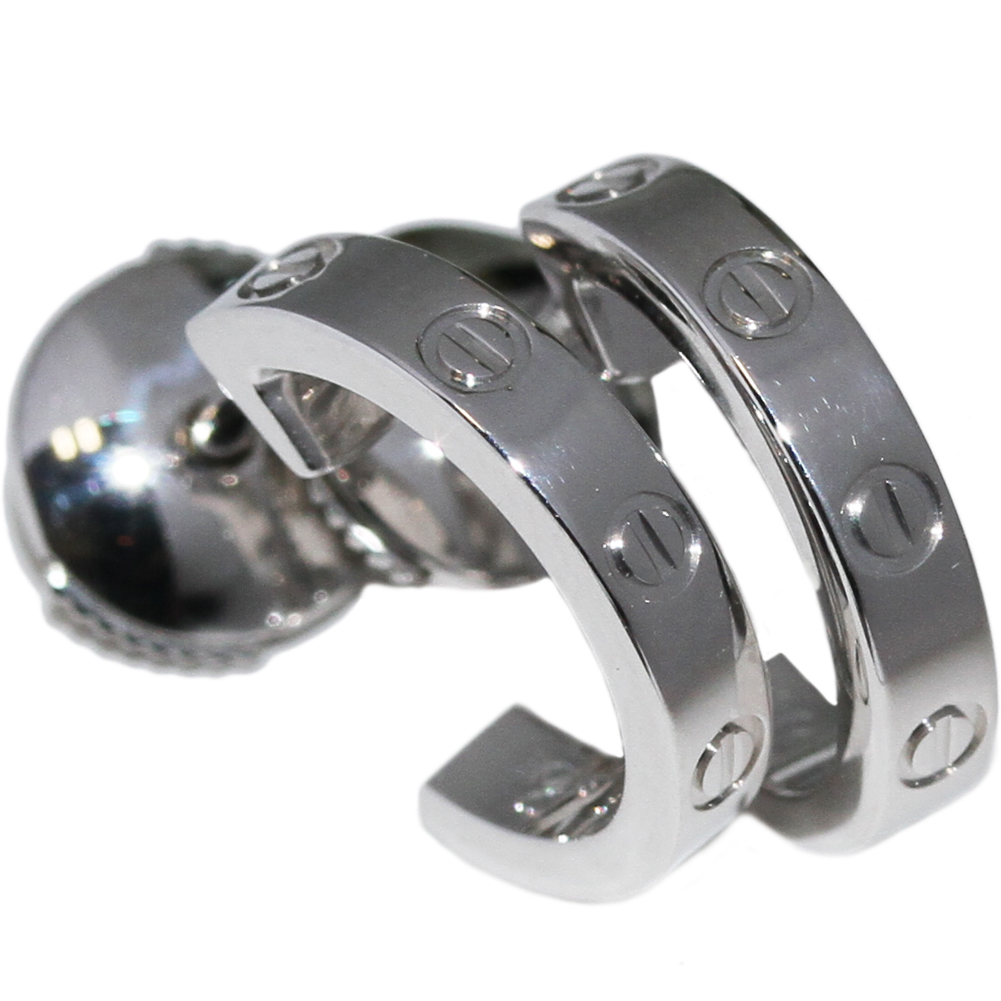 カルティエピアス Cartier  ミニラブピアス Ｋ１８ＷＧ ミニラブイヤリングB8028900