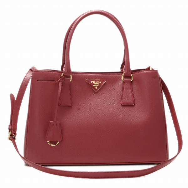 プラダ 2WAYハンドバッグ ガレリア BN1874 レッド レザー トートバッグ ショルダーバッグ 赤 サフィアーノレザー PRADA BN1874 NZV 68Z