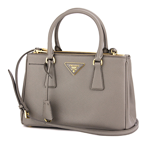 プラダハンドバッグ  PRADA BN2316 NZV F0572 バッグ サフィアーノ ルクス レディース グレー系 2WAY ショルダーバッグ トライアングル メタル ゴールド