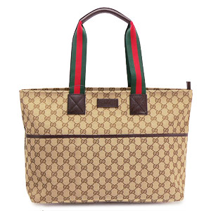 グッチ GUCCI トートバッグ マザーズバッグ ベビーマット付き GG柄キャンバス ベージュ×ダークブラウン 155524 F4FOR 9791