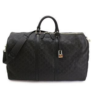 GUCCI グッチ シマ ボストンバッグ 206500 ボストンバッグ シマレザー ブラック ユニセックス 206500 BNX1G 1000