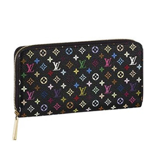 LOUIS VUITTON ルイヴィトン M60244 モノグラムマルチカラー ジッピーウォレット 長財布 ノワール/ピスタッシュ