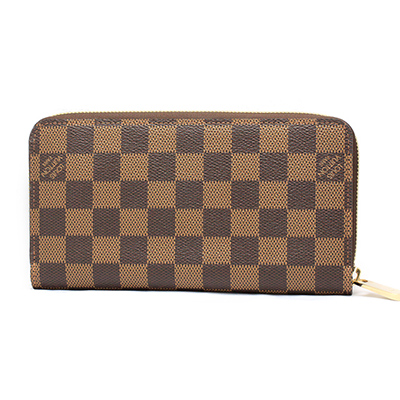 ルイ・ヴィトン Louis Vuitton ジッピーウォレット 札入れ 小銭入れ ラウンドファスナー ラウンドジップ 長財布 ダミエ ブラウン N60015 レディース