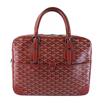 GOYARD  ゴヤール アンバサードMM ビジネスバッグ ブリーフケース 書類かばん 赤 レッド ヘリンボーン G2020649