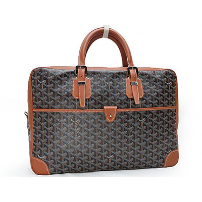 ゴヤール　GOYARD　アンバサード MM　ブリーフケース　ビジネスバッグ　書類かばん　ブラック　ブラウン　PVC　レザー　AMAAMBASS G2020648