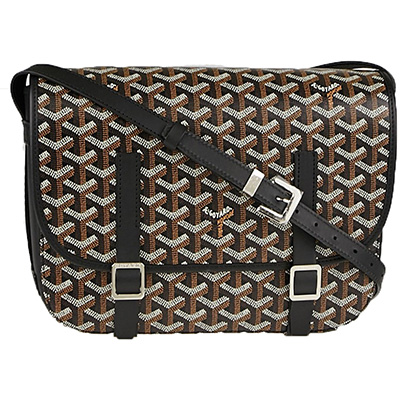 GOYARD  ゴヤール ベルヴェデール ユニセックス ショルダーバッグ ブラック/ブラウン×シルバー金具 G2020885