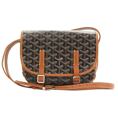 GOYARD  ゴヤール ベルヴェデール ユニセックス ショルダーバッグ ブラック/ブラウン×シルバー金具 G2020889