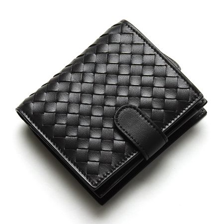 ボッテガヴェネタ二つ折り財布 BOTTEGA VENETA  イントレチャート INTRECCIATO ブラック 121059 V001N 1000 メンズ