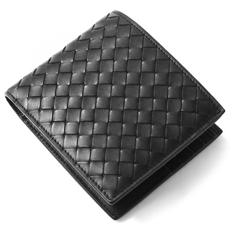 ボッテガベネタ 二つ折り財布 bottega veneta レザー イントレチャート ブラック 113993 V4651 1000
