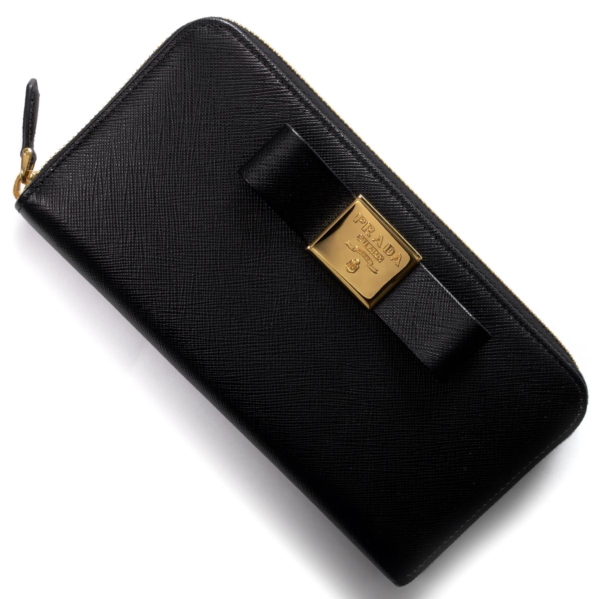 プラダ PRADA 長財布 サフィアーノ フィオーコ SAFFIANO FIOCCO リボン ブラック 1ML506 2AEE F0002 レディース