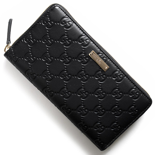 グッチ ラウンドファスナー長財布 GUCCI 財布 メンズ メタルバー ブラック 112724-A0V1G-1000