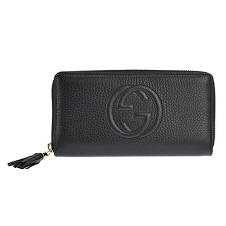 グッチ長財布 GUCCI ラウンドファスナー SOHO CELLARIUS/ソーホー レザー タッセル ブラック 308004 A7M0G 1000