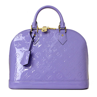 ルイ ヴィトン　VUITTON ヴェルニ　アルマPM リラ（ライトパープル） 別売りストラップ付き　M90100
