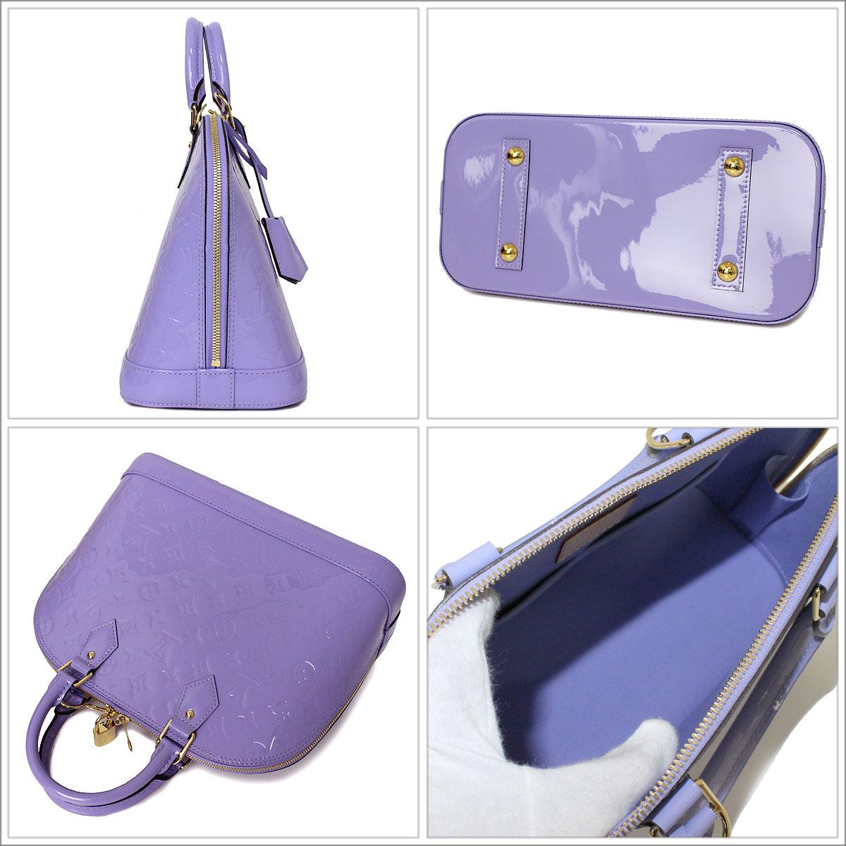 ルイ ヴィトン　VUITTON ヴェルニ　アルマPM リラ（ライトパープル） 別売りストラップ付き　M90100