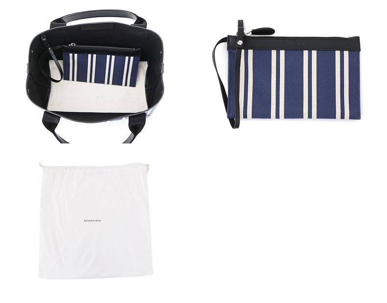 バレンシアガ 339933 K781N NAVY CABAS S ネイビー ストライプ キャンバス カバ トートバッグ ハンドバッグ カラー4261/BLEU-NAT/NOIR 115560レディース 