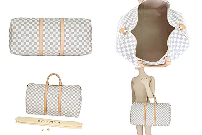 ルイヴィトンブランド Louis Vuitton キーポル50 ハンドバッグ ボストンバッグ ダミエアズール N41430