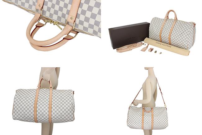 Louis Vuitton　ダミエ アズール キーポル バンドリエール 55 ストラップ付 ボストンバッグ N41429 