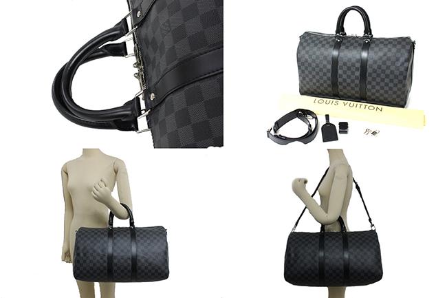 ルイヴィトンボストンバッグ ダミエグラフィット キーポル・バンドリエール45 旅行用バッグ N41418 LOUIS VUITTON ヴィトン バッグ メンズ