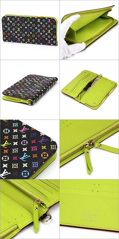 ルイ・ヴィトン Louis Vuitton モノグラム・マルチカラー ポルトフォイユ アンソリット M93755 財布・小物 長財布 レディース ピスタッシュ ブラック×グリーン