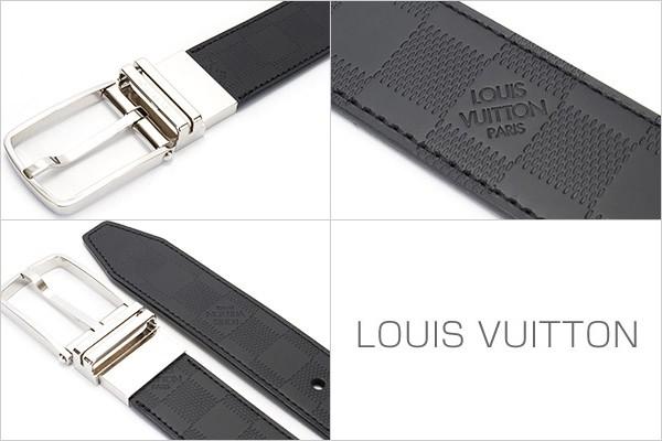 ルイヴィトン LOUIS VUITTON ベルト メンズベルトサンチュール・ボストン 35mm リバーシブル ダミエアンフィニ M9674S