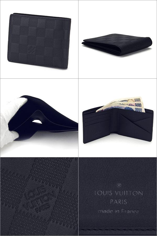 ルイヴィトン2つ折り財布  Louis Vuitton N63124 財布 ダミエ・アンフィニ ポルトフォイユ・ミュルティプル メンズ グレー 