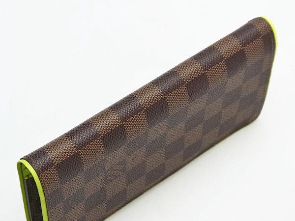 ルイヴィトン 　LOUISVUITTON　ダミエ　ポルトフォイユブラザ　二つ折り長財布　エベヌ　ジョーヌ　N63154