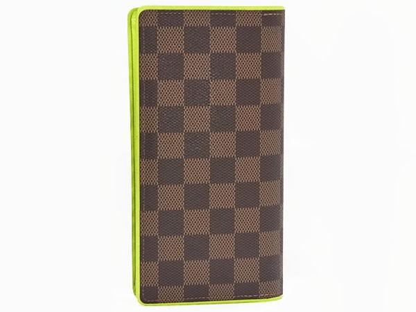 ルイヴィトン 　LOUISVUITTON　ダミエ　ポルトフォイユブラザ　二つ折り長財布　エベヌ　ジョーヌ　N63154