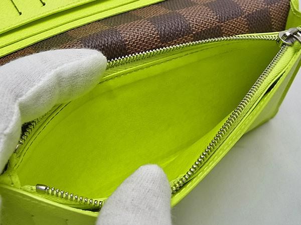 ルイヴィトン 　LOUISVUITTON　ダミエ　ポルトフォイユブラザ　二つ折り長財布　エベヌ　ジョーヌ　N63154