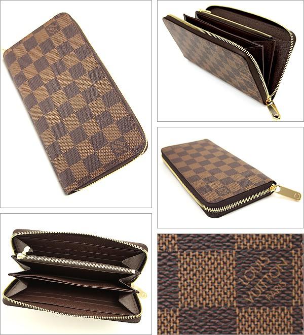 ルイ・ヴィトン Louis Vuitton ジッピーウォレット 札入れ 小銭入れ ラウンドファスナー ラウンドジップ 長財布 ダミエ ブラウン N60015 レディース