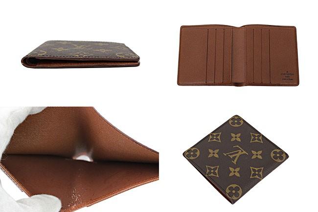 ルイヴィトン モノグラム ポルトビエ 6カルトクレディ M60929 二つ折り札入れ ブラウン メンズ キャンバス LOUIS VUITTON