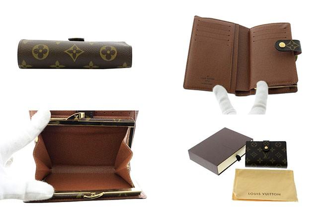 ルイ・ヴィトン Louis Vuitton ポルトフォイユ ヴィエノワ 札入れ 小銭入れ がま口 二つ折り財布 モノグラム ブラウン M61674 レディース