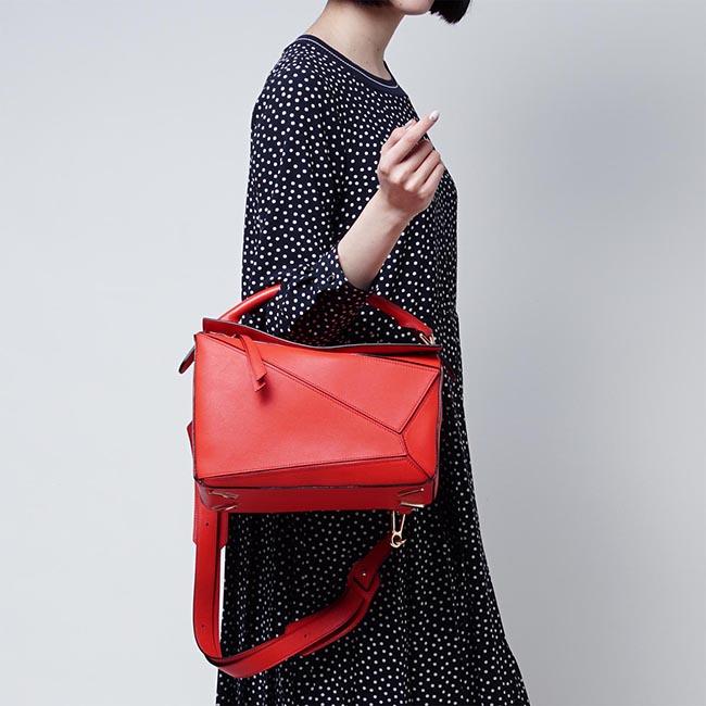 ロエベ/LOEWE ハンドバッグ(2WAY仕様) PUZZLE SMALL CLASSIC CALF PRIMARY RED レッド系 32230 k74 7931 レディース