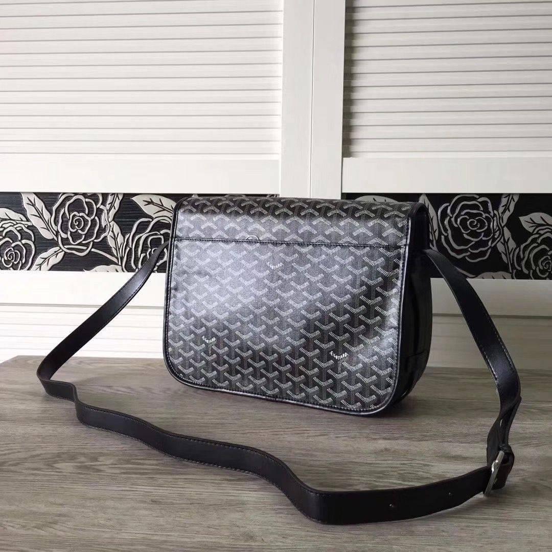 GOYARD  ゴヤール ベルヴェデール ユニセックス ショルダーバッグ ブラック/ブラウン×シルバー金具 G2020885