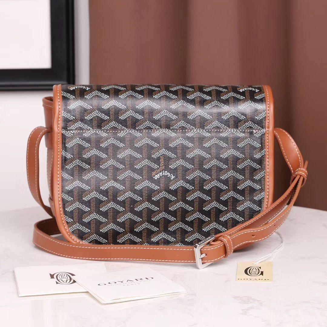 GOYARD  ゴヤール ベルヴェデール ユニセックス ショルダーバッグ ブラック/ブラウン×シルバー金具 G2020889