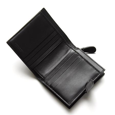 ボッテガヴェネタ二つ折り財布 BOTTEGA VENETA  イントレチャート INTRECCIATO ブラック 121059 V001N 1000 メンズ