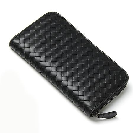 ボッテガヴェネタ BOTTEGA VENETA  小銭入れ付き 114076-VAHF3-1000　ラウンドファスナー長財布 カラー　ブラック
