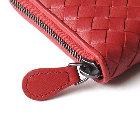 ボッテガヴェネタ BOTTEGA VENETA 財布 ラウンドファスナー 長財布 ダークレッド フレーズ 114076 V001N 6409