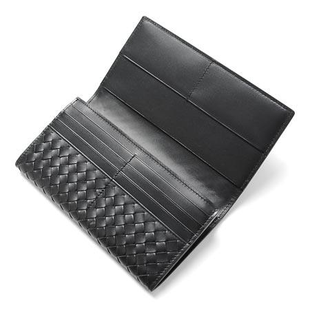 ボッテガヴェネタ財布 BOTTEGA VENETA 長財布 イントレチャート ブラック 156819 V4651 1000 メンズ