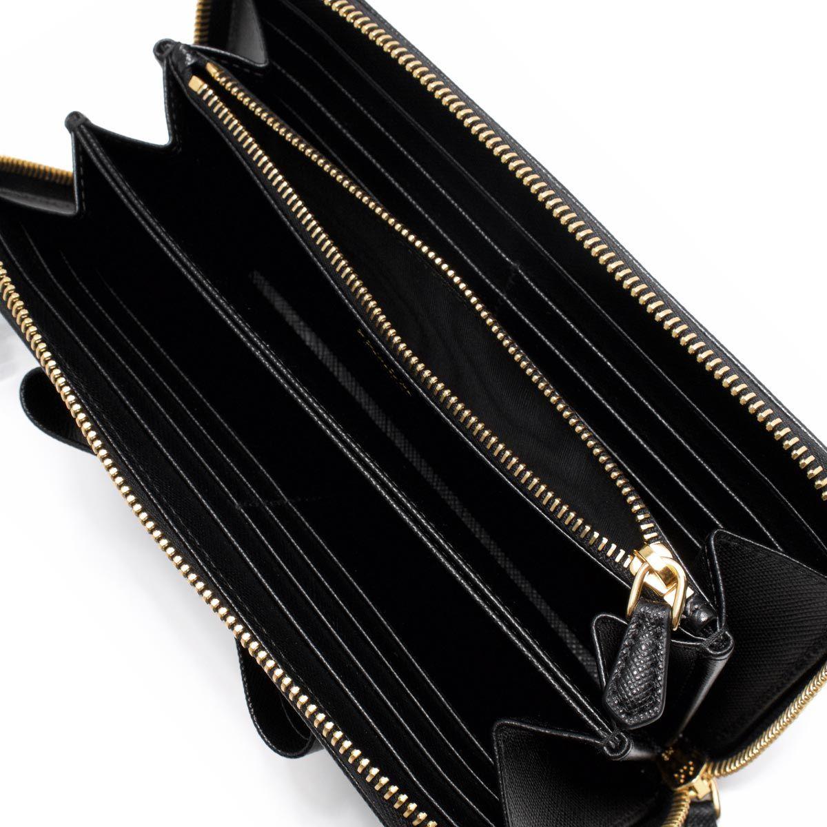 プラダ PRADA 長財布 サフィアーノ フィオーコ SAFFIANO FIOCCO リボン ブラック 1ML506 2AEE F0002 レディース