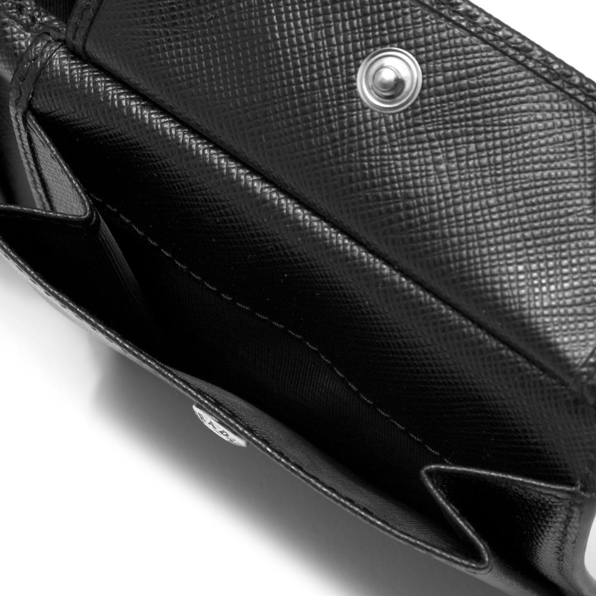 プラダ二つ折り財布 PRADA サフィアーノ/SAFFIANO メタル/METAL ブラック 2MO738 QME F0002 メンズ
