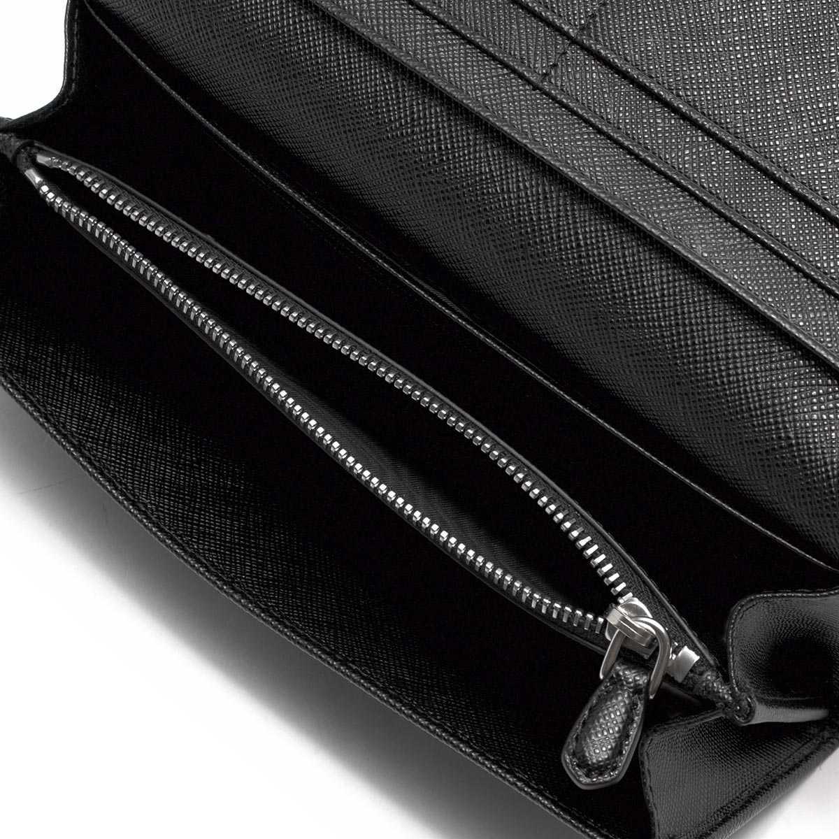 プラダ PRADA 長財布 SAFFIANO TRIANG ブラック 1MH132 QHH F0632 メンズ レディース