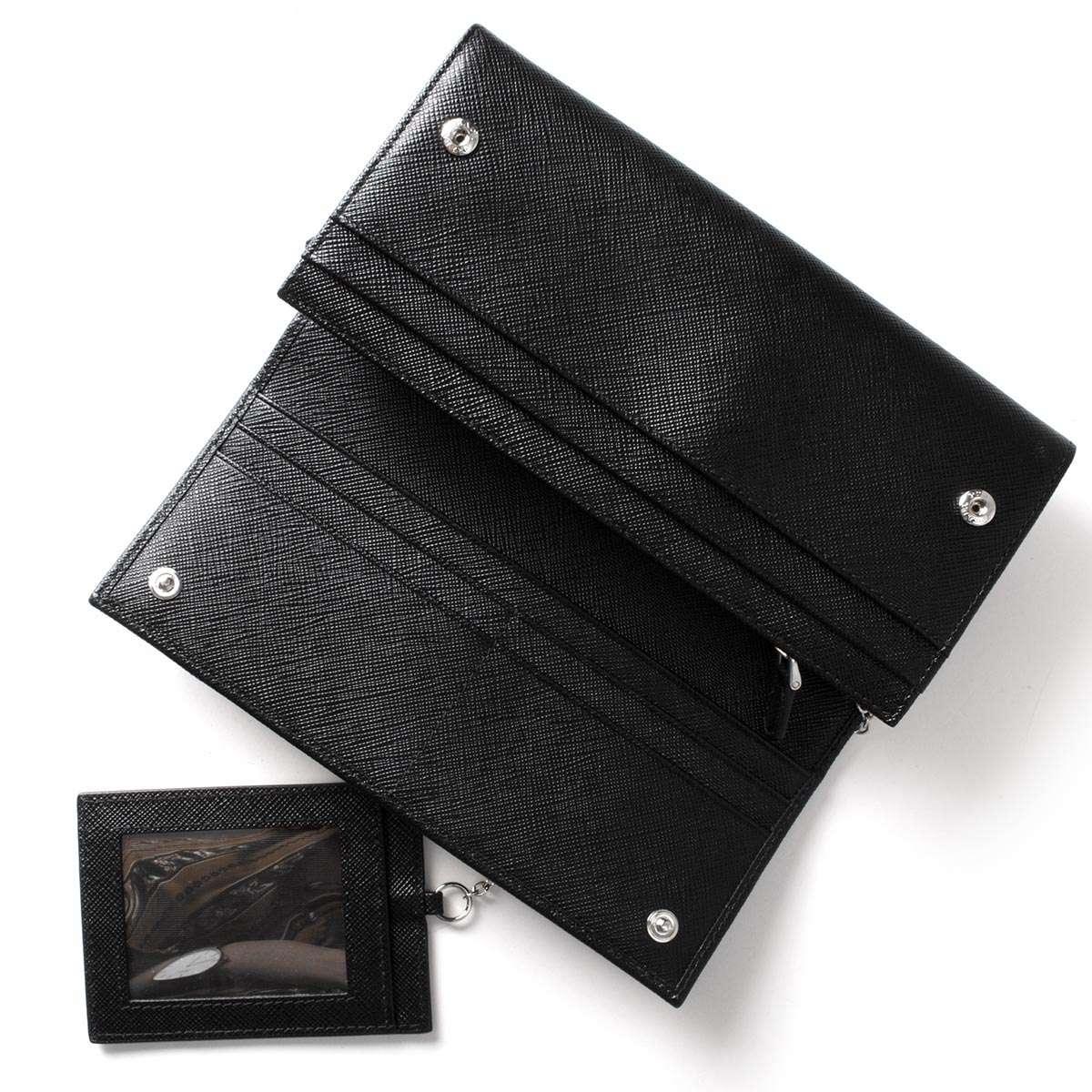 プラダ PRADA 長財布 SAFFIANO TRIANG ブラック 1MH132 QHH F0632 メンズ レディース