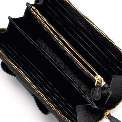 プラダ PRADA 長財布 SAFFIANO FIOCCO ブラック 1ML506 ZTM F0002 レディース