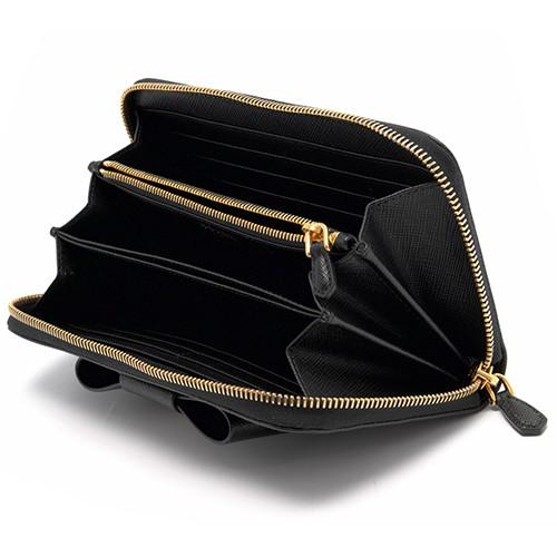 プラダ PRADA 長財布 SAFFIANO FIOCCO ブラック 1ML506 ZTM F0002 レディース